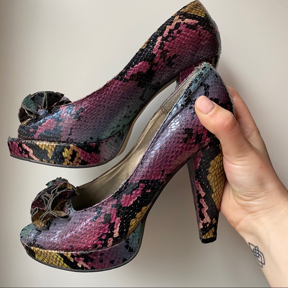 Madden Girl Snakeskin Colorful High Heel Pumps